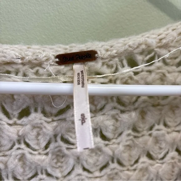 Free People Crashing Waves Pullover Sweater Mint Size Small Oversized - Picture 8 of 8